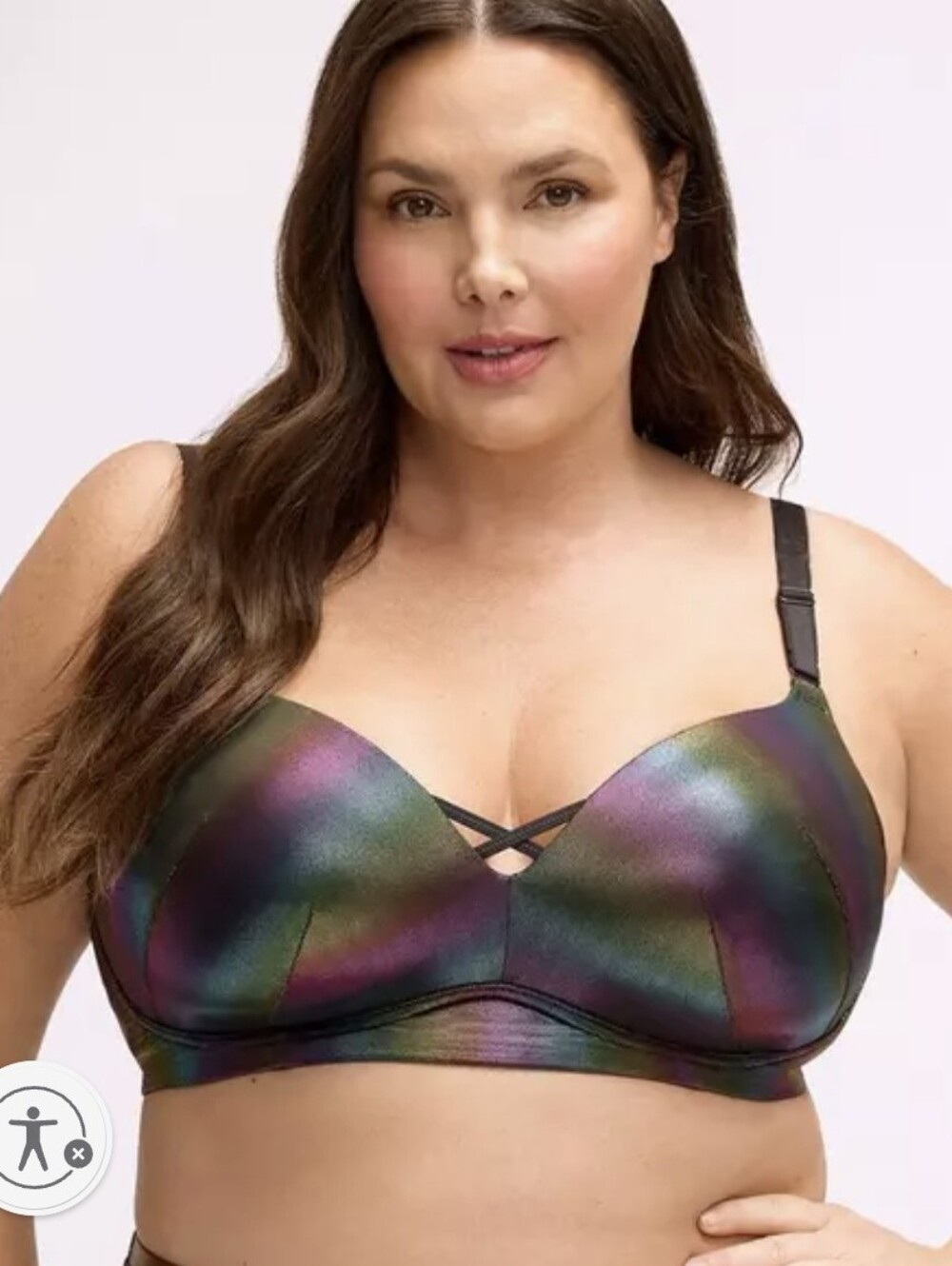 Torrid Rainbow Metallic Foil Push-Up Plunge Bra  48C NWT